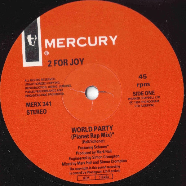 2 For Joy : World Party (12")