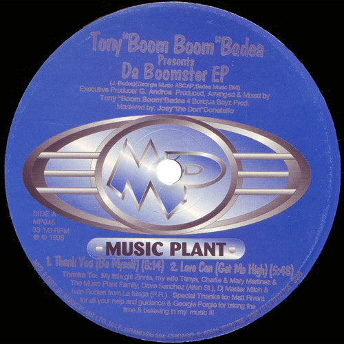 Tony "Boom Boom" Badea : Da Boomster EP (12", EP)
