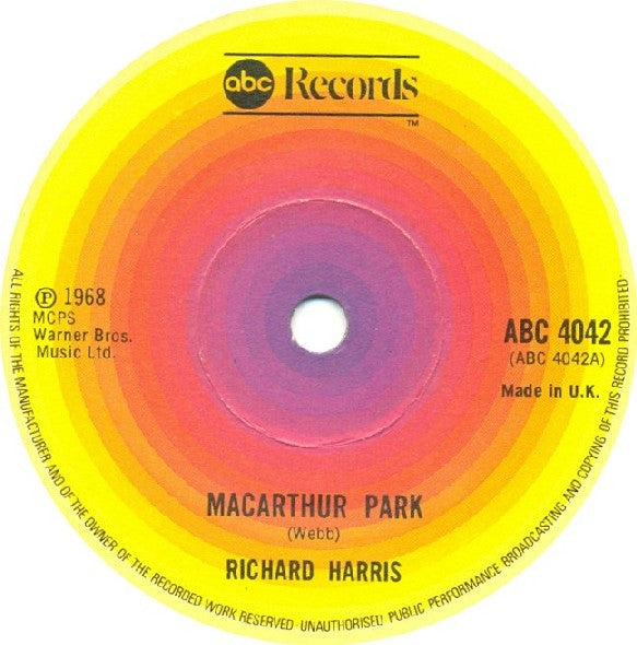 Richard Harris : MacArthur Park (7", Single, RE, RP, Yel)