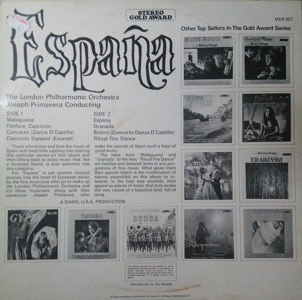 London Philharmonic Orchestra : España (LP)