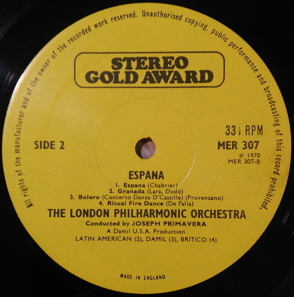 London Philharmonic Orchestra : España (LP)