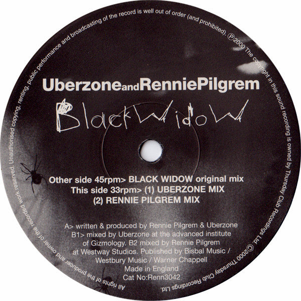 Uberzone & Rennie Pilgrem : Black Widow (12")