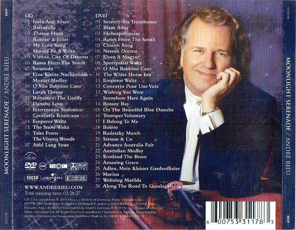 André Rieu & His Johann Strauß Orchestra : Moonlight Serenade (CD, Comp + DVD-V, PAL, Bon)
