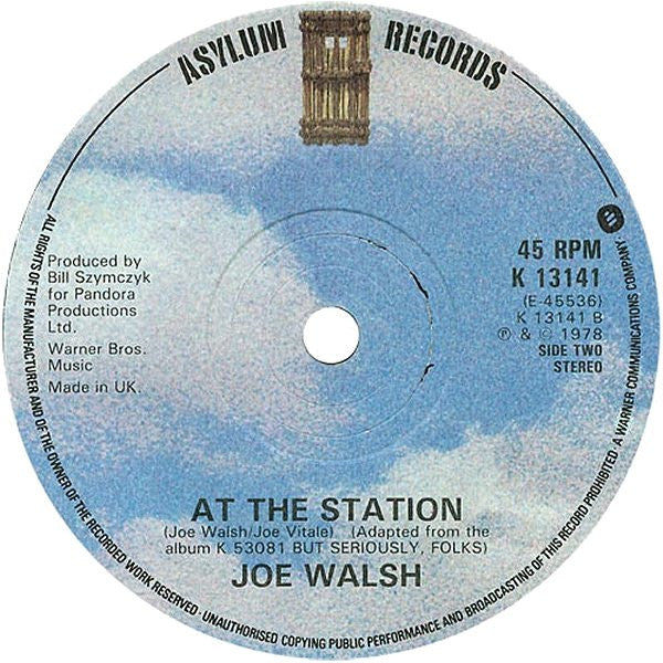 Joe Walsh : Over And Over (7", Single, Sol)