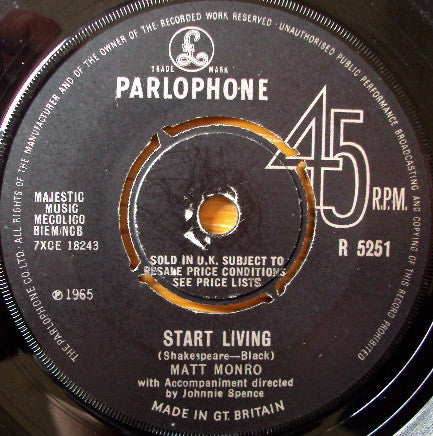 Matt Monro : Without You (7")