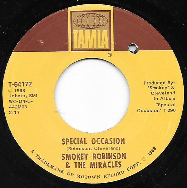 The Miracles : Special Occasion (7", Single, ARP)