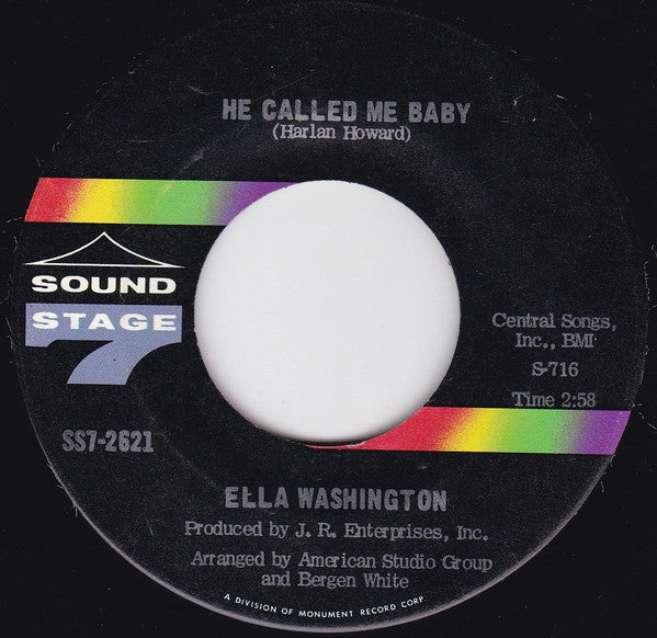 Ella Washington : He Called Me Baby / You're Gonna Cry, Cry, Cry (7")