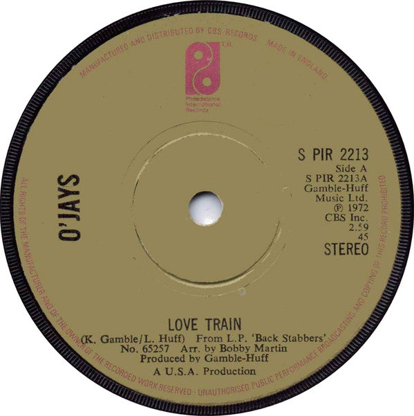 O'Jays* : Love Train /  Who Am I (7", RE, Sol)