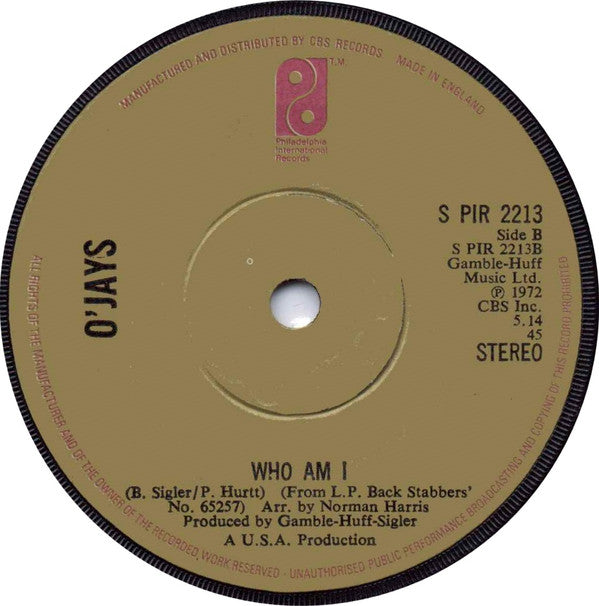 O'Jays* : Love Train /  Who Am I (7", RE, Sol)