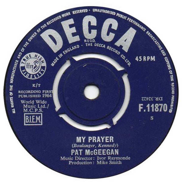 Pat McGeegan : My Prayer (7", Single)