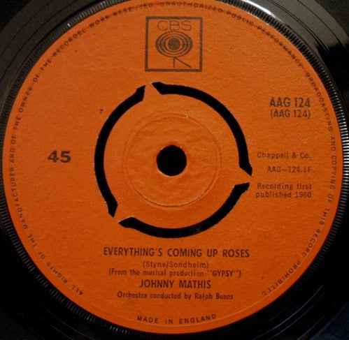 Johnny Mathis : Everything's Coming Up Roses / Small World (7")