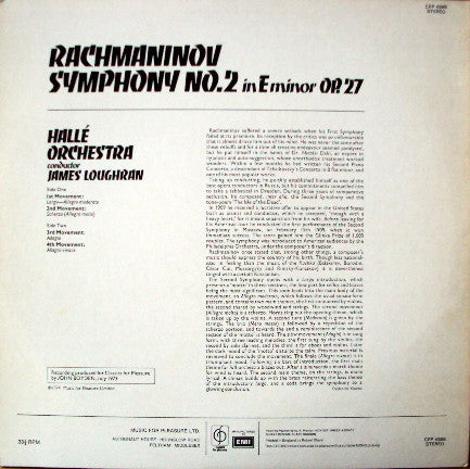 Rachmaninov* - Hallé Orchestra Conductor James Loughran : Symphony No. 2 In E Minor Op. 27 (LP, Album)