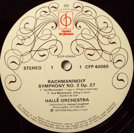 Rachmaninov* - Hallé Orchestra Conductor James Loughran : Symphony No. 2 In E Minor Op. 27 (LP, Album)