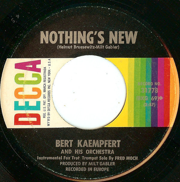 Bert Kaempfert & His Orchestra : Three O'Clock In The Morning (7", Single, Pin)