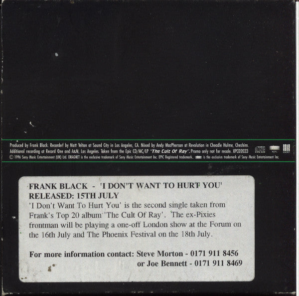 Frank Black : I Don't Want To Hurt You (Every Single Time) (CD, Promo)