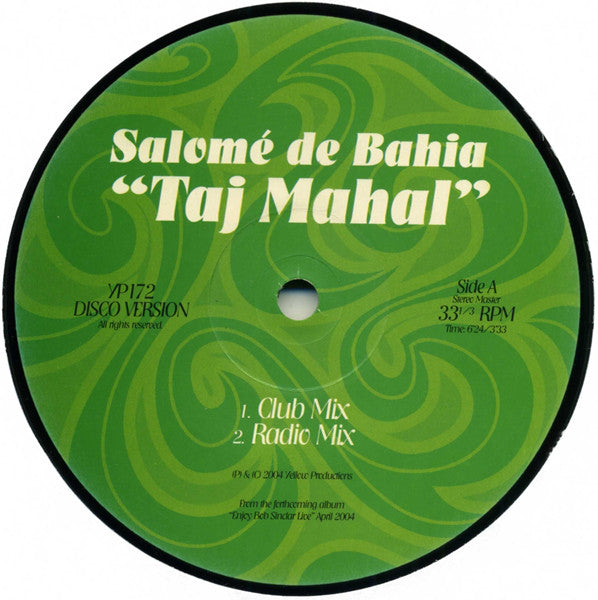 Salomé De Bahia : Taj Mahal (12", Single)
