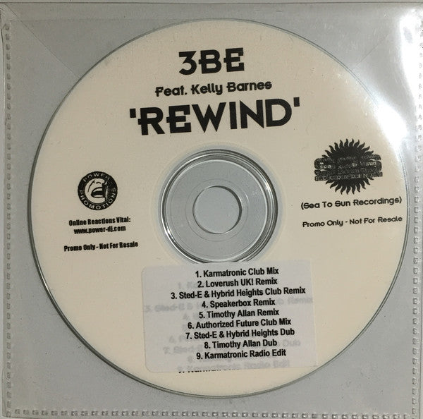 3BE Feat. Kelly Barnes : Rewind (CDr, Single, Promo)