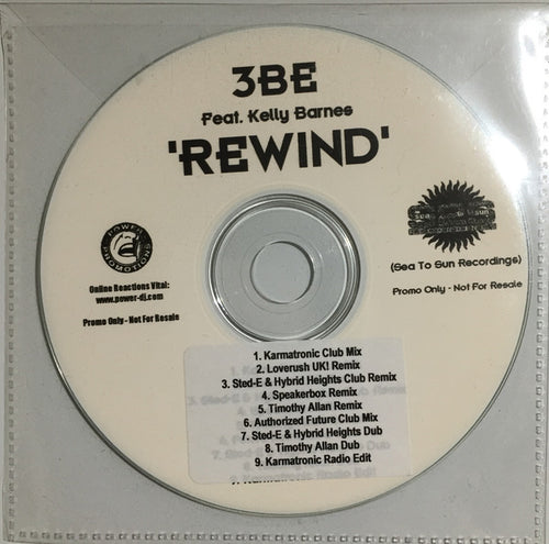 3BE Feat. Kelly Barnes : Rewind (CDr, Single, Promo)
