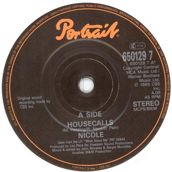 Nicole J McCloud : Housecalls (7", Single)