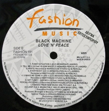 Black Machine : Love 'N' Peace (LP, Album, Promo)