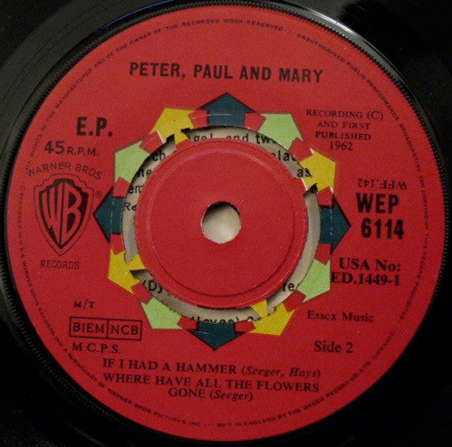 Peter, Paul & Mary : Peter, Paul And Mary (7", EP, Mono)