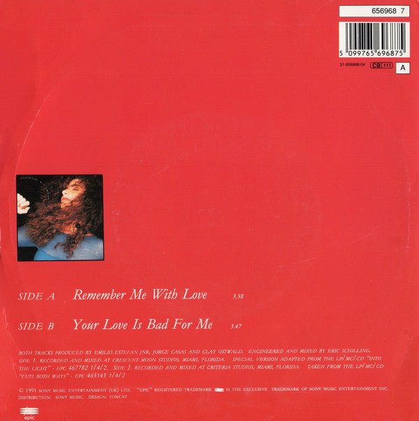 Gloria Estefan : Remember Me With Love (7", Single)