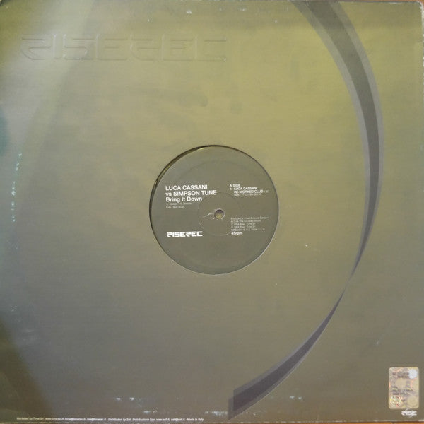 Luca Cassani Vs Simpson Tune : Bring It Down  (12")