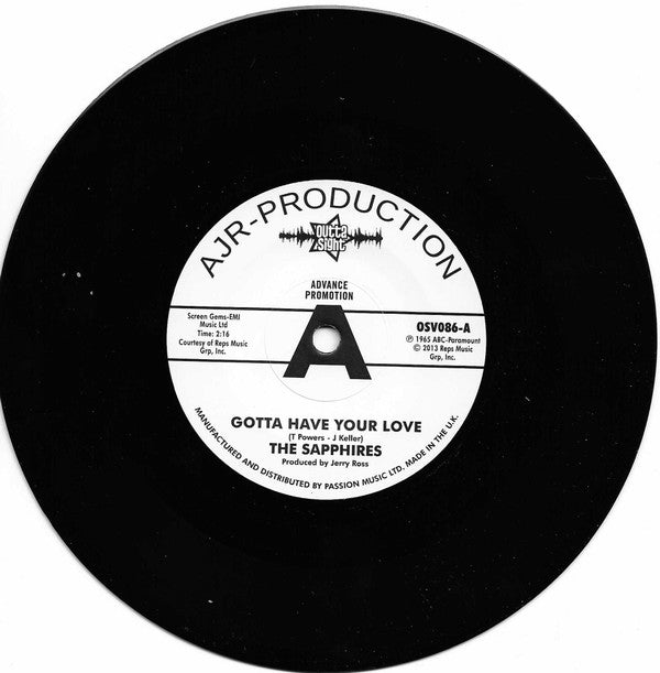 The Sapphires (3) : Gotta Have Your Love / Evil One (7", Single, Promo, RE)