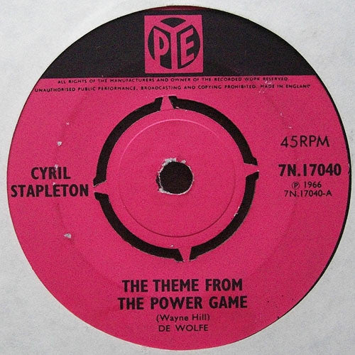 Cyril Stapleton : The Theme From The Power Game (7", Kno)