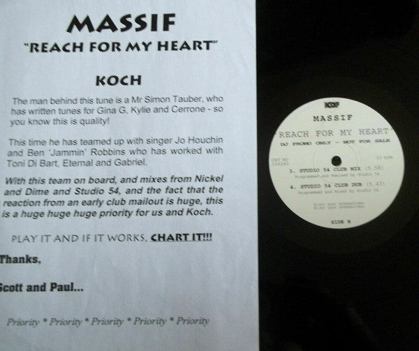 Massif (2) : Reach For My Heart (12", Promo)
