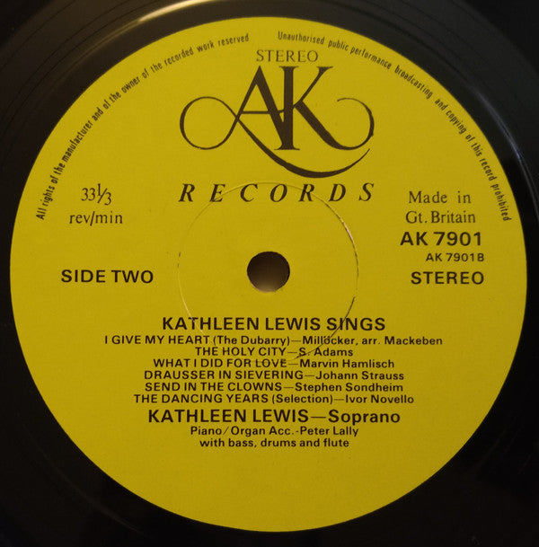 Kathleen Lewis : Sings Some More Favourites (LP, Album)