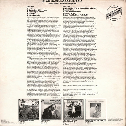 Alan Haven : Organ Magic (LP, Album, RE)