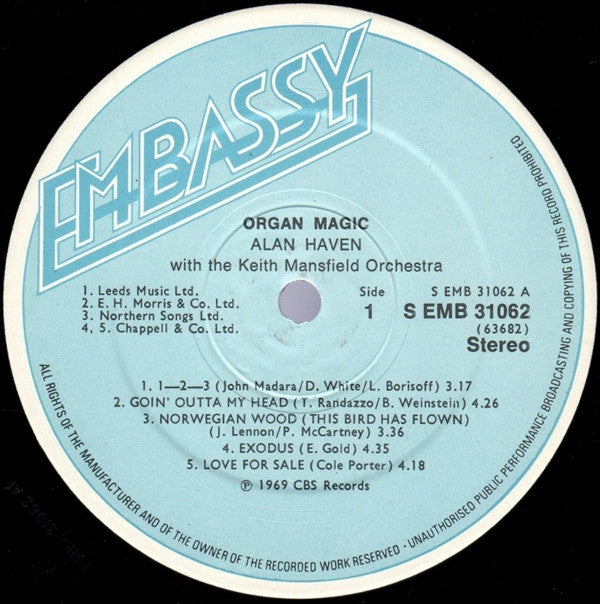 Alan Haven : Organ Magic (LP, Album, RE)