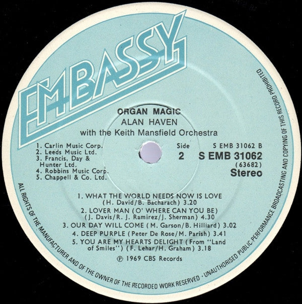 Alan Haven : Organ Magic (LP, Album, RE)