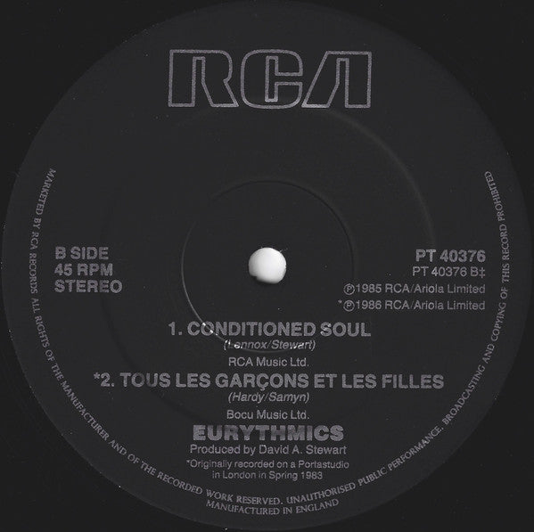 Eurythmics : It's Alright (Baby's Coming Back) (12")
