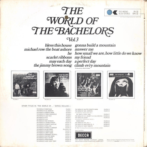 The Bachelors : The World Of The Bachelors Vol. 3 (LP, Comp)