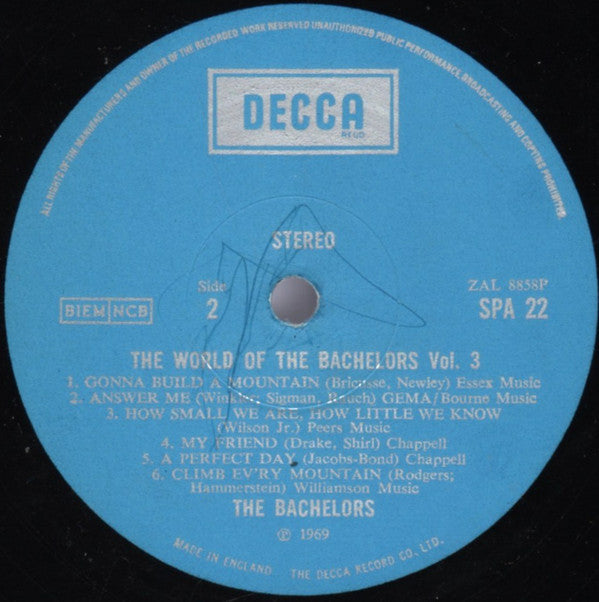 The Bachelors : The World Of The Bachelors Vol. 3 (LP, Comp)