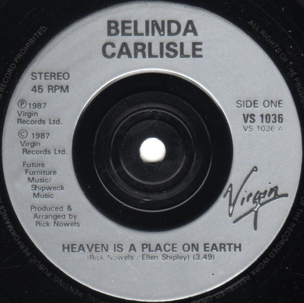 Belinda Carlisle : Heaven Is A Place On Earth (7", Single, Sil)