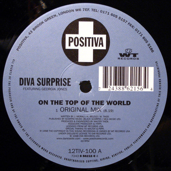 Diva Surprise Featuring Georgia Jones : On The Top Of The World (12")