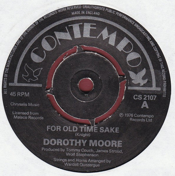 Dorothy Moore : For Old Time Sake (7", Single)