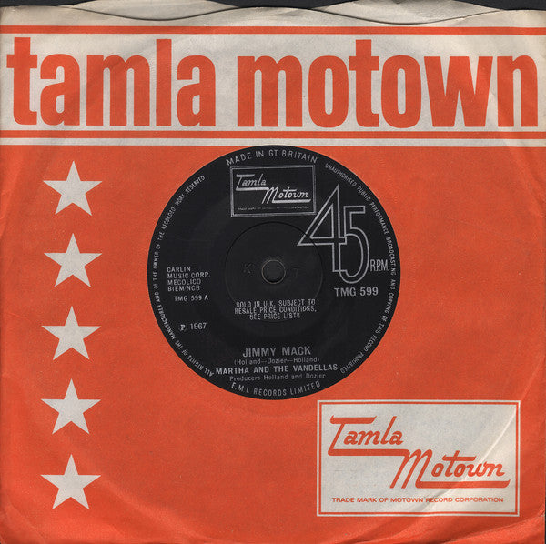 Martha Reeves & The Vandellas : Jimmy Mack (7", Single, Sol)