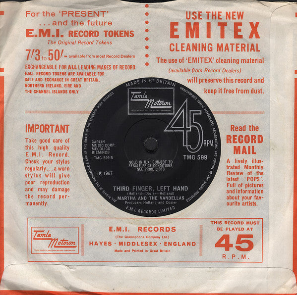 Martha Reeves & The Vandellas : Jimmy Mack (7", Single, Sol)