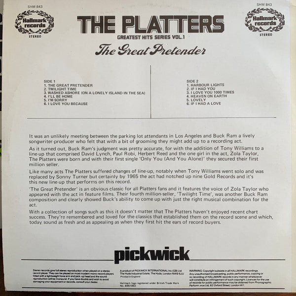 The Platters : The Great Pretender (LP, Comp)