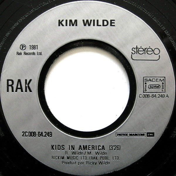 Kim Wilde : Kids In America (7", Single)