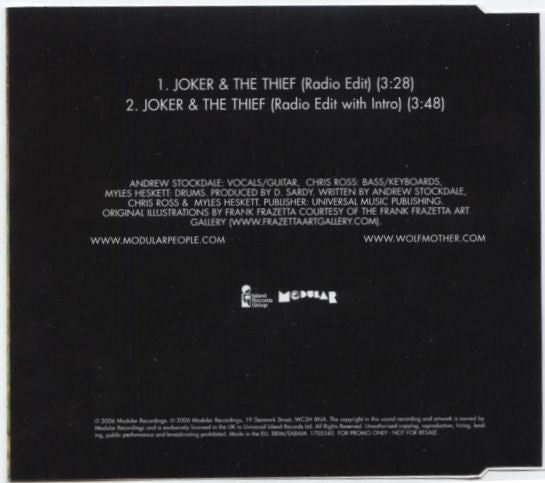 Wolfmother : Joker & The Thief (CD, Single, Promo)