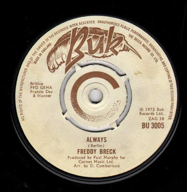 Freddy Breck : Your Song Of Love (7")
