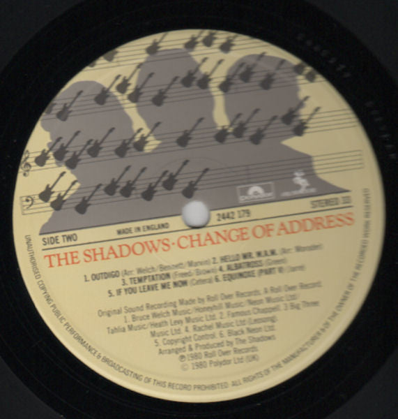The Shadows : Change Of Address (LP, Album)