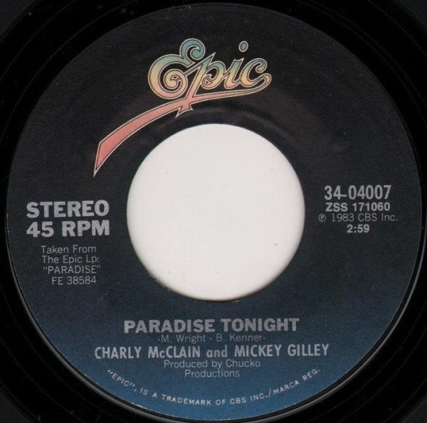 Charly McClain And Mickey Gilley / Charly McClain : Paradise Tonight / The Four Seasons Of Love (7", Single, Styrene, Pit)