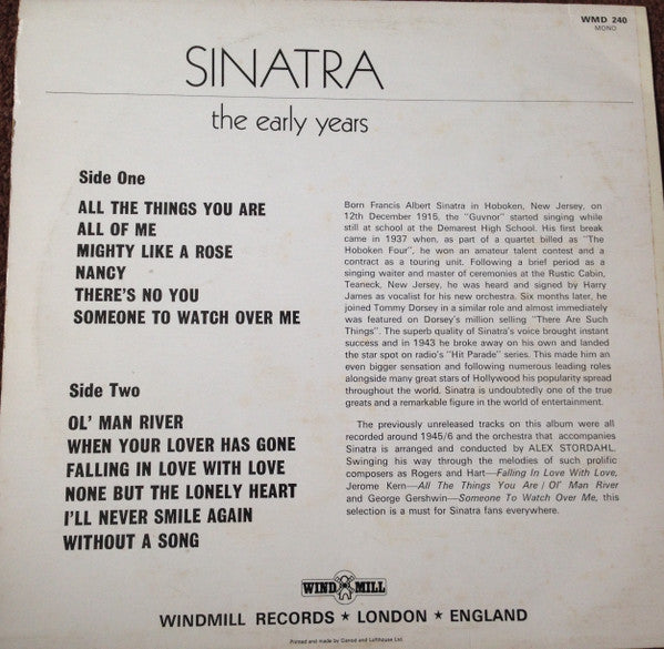 Frank Sinatra : The Early Years (LP, Comp)