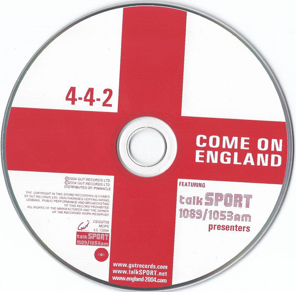4-4-2 Featuring TalkSport Presenters : Come On England (CD, Single)